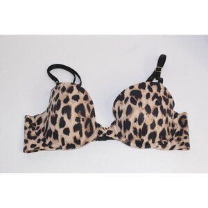 Victoria Secret Lined Demi 32 C Animal Print Preppy Y2K Wired Padded Push Up Bra